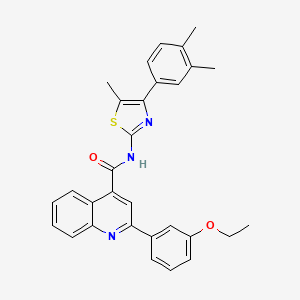 molecular formula C30H27N3O2S B4265795 N-[4-(3,4-dimethylphenyl)-5-methyl-1,3-thiazol-2-yl]-2-(3-ethoxyphenyl)quinoline-4-carboxamide 