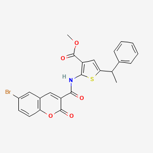 molecular formula C24H18BrNO5S B4265823 methyl 2-{[(6-bromo-2-oxo-2H-chromen-3-yl)carbonyl]amino}-5-(1-phenylethyl)thiophene-3-carboxylate 