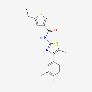 molecular formula C19H20N2OS2 B4265859 N-[4-(3,4-dimethylphenyl)-5-methyl-1,3-thiazol-2-yl]-5-ethyl-3-thiophenecarboxamide 