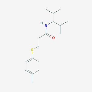 molecular formula C17H27NOS B426595 N-(1-isopropyl-2-methylpropyl)-3-[(4-methylphenyl)sulfanyl]propanamide 