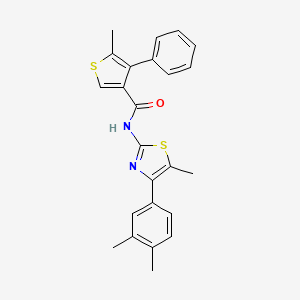 molecular formula C24H22N2OS2 B4265967 N-[4-(3,4-dimethylphenyl)-5-methyl-1,3-thiazol-2-yl]-5-methyl-4-phenylthiophene-3-carboxamide CAS No. 438218-41-8