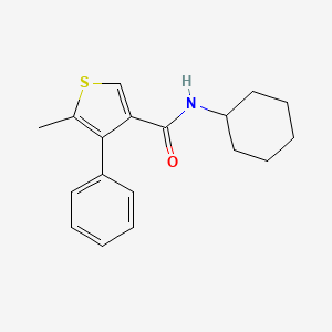 molecular formula C18H21NOS B4265989 N-cyclohexyl-5-methyl-4-phenylthiophene-3-carboxamide 