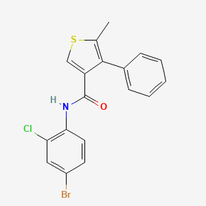 molecular formula C18H13BrClNOS B4265994 N-(4-bromo-2-chlorophenyl)-5-methyl-4-phenylthiophene-3-carboxamide 