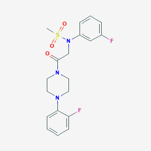 molecular formula C19H21F2N3O3S B426600 N-(3-fluorophenyl)-N-[2-[4-(2-fluorophenyl)piperazin-1-yl]-2-oxoethyl]methanesulfonamide 