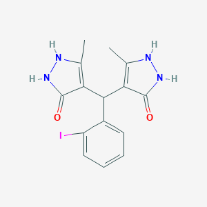 molecular formula C15H15IN4O2 B426601 4-[(5-hydroxy-3-methyl-1H-pyrazol-4-yl)(2-iodophenyl)methyl]-3-methyl-1H-pyrazol-5-ol 