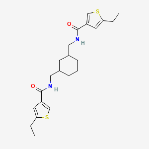 molecular formula C22H30N2O2S2 B4266028 N,N'-(cyclohexane-1,3-diyldimethanediyl)bis(5-ethylthiophene-3-carboxamide) CAS No. 438220-88-3