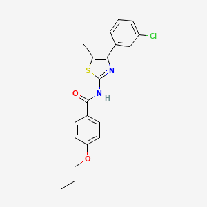 molecular formula C20H19ClN2O2S B4266253 N-[4-(3-CHLOROPHENYL)-5-METHYL-13-THIAZOL-2-YL]-4-PROPOXYBENZAMIDE 