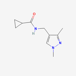 molecular formula C10H15N3O B4266276 N-((1,3-dimethyl-1H-pyrazol-4-yl)methyl)cyclopropanecarboxamide 