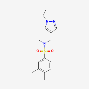molecular formula C15H21N3O2S B4266392 N~1~-[(1-ETHYL-1H-PYRAZOL-4-YL)METHYL]-N~1~,3,4-TRIMETHYL-1-BENZENESULFONAMIDE 