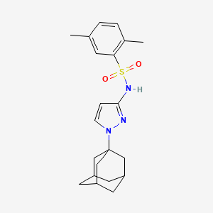 molecular formula C21H27N3O2S B4266558 N-[1-(ADAMANTAN-1-YL)-1H-PYRAZOL-3-YL]-2,5-DIMETHYLBENZENESULFONAMIDE 