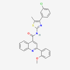 molecular formula C27H20ClN3O2S B4266666 N-[4-(3-chlorophenyl)-5-methyl-1,3-thiazol-2-yl]-2-(2-methoxyphenyl)quinoline-4-carboxamide 