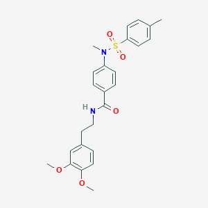 molecular formula C25H28N2O5S B426668 N-[2-(3,4-dimethoxyphenyl)ethyl]-4-{methyl[(4-methylphenyl)sulfonyl]amino}benzamide 