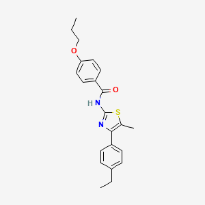 molecular formula C22H24N2O2S B4266689 N-[4-(4-ETHYLPHENYL)-5-METHYL-13-THIAZOL-2-YL]-4-PROPOXYBENZAMIDE 