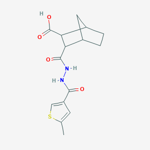 molecular formula C15H18N2O4S B4266723 3-({2-[(5-Methylthiophen-3-yl)carbonyl]hydrazinyl}carbonyl)bicyclo[2.2.1]heptane-2-carboxylic acid 