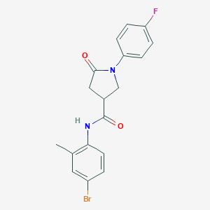 molecular formula C18H16BrFN2O2 B426673 N-(4-bromo-2-methylphenyl)-1-(4-fluorophenyl)-5-oxopyrrolidine-3-carboxamide 