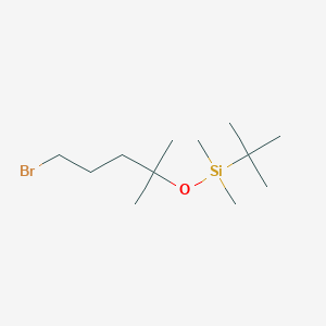 molecular formula C12H27BrOSi B042668 (4-Bromo-1,1-dimethyl-butoxy)-tert-butyl-dimethyl-silane CAS No. 380605-59-4