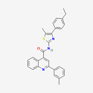 molecular formula C29H25N3OS B4266815 N-[4-(4-ethylphenyl)-5-methyl-1,3-thiazol-2-yl]-2-(3-methylphenyl)quinoline-4-carboxamide 
