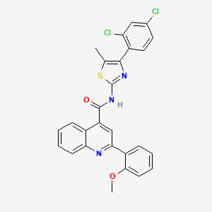 molecular formula C27H19Cl2N3O2S B4266820 N-[4-(2,4-dichlorophenyl)-5-methyl-1,3-thiazol-2-yl]-2-(2-methoxyphenyl)quinoline-4-carboxamide 