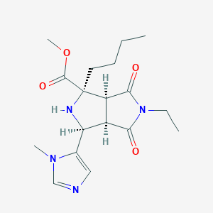 molecular formula C18H26N4O4 B4266893 methyl (1S,3R,3aS,6aR)-3-butyl-5-ethyl-1-(3-methylimidazol-4-yl)-4,6-dioxo-1,2,3a,6a-tetrahydropyrrolo[3,4-c]pyrrole-3-carboxylate 