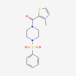 molecular formula C16H18N2O3S2 B4267036 (3-METHYL-2-THIENYL)[4-(PHENYLSULFONYL)PIPERAZINO]METHANONE 