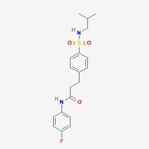 molecular formula C19H23FN2O3S B426710 N-(4-fluorophenyl)-3-{4-[(isobutylamino)sulfonyl]phenyl}propanamide 
