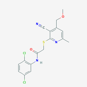 molecular formula C17H15Cl2N3O2S B426711 2-{[3-cyano-4-(methoxymethyl)-6-methylpyridin-2-yl]sulfanyl}-N-(2,5-dichlorophenyl)acetamide 