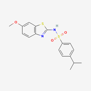 molecular formula C17H18N2O3S2 B4267152 N-(6-METHOXY-13-BENZOTHIAZOL-2-YL)-4-(PROPAN-2-YL)BENZENE-1-SULFONAMIDE 