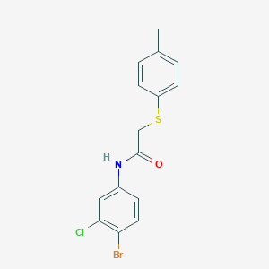molecular formula C15H13BrClNOS B426741 N-(4-bromo-3-chlorophenyl)-2-[(4-methylphenyl)sulfanyl]acetamide 