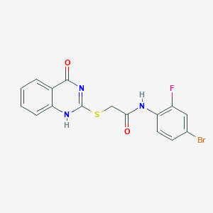 molecular formula C16H11BrFN3O2S B426746 N-(4-bromo-2-fluorophenyl)-2-[(4-oxo-1H-quinazolin-2-yl)sulfanyl]acetamide 
