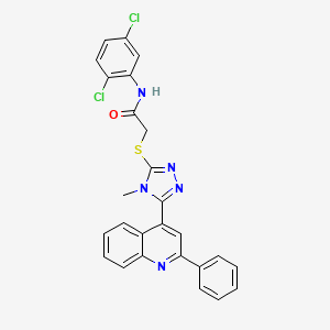 molecular formula C26H19Cl2N5OS B4267503 N-(2,5-dichlorophenyl)-2-{[4-methyl-5-(2-phenyl-4-quinolinyl)-4H-1,2,4-triazol-3-yl]thio}acetamide 