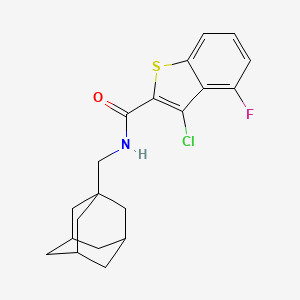 molecular formula C20H21ClFNOS B4267506 BENZO[B]THIOPHENE-2-CARBOXAMIDE, 3-CHLORO-4-FLUORO-N-(TRICYCLO[3.3.1.13,7]DEC-1-YLMETHYL)- 