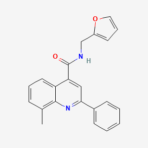 molecular formula C22H18N2O2 B4267595 N-[(FURAN-2-YL)METHYL]-8-METHYL-2-PHENYLQUINOLINE-4-CARBOXAMIDE 