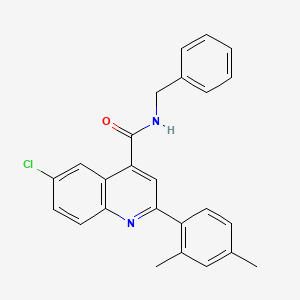 molecular formula C25H21ClN2O B4267741 N-benzyl-6-chloro-2-(2,4-dimethylphenyl)quinoline-4-carboxamide 