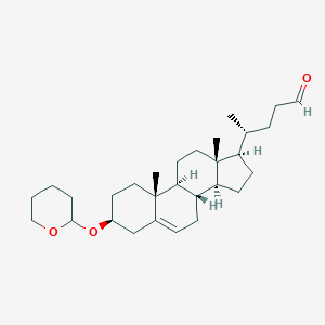 molecular formula C29H46O3 B042679 (4R)-4-[(3S,8S,9S,10R,13R,14S,17R)-10,13-Dimethyl-3-(oxan-2-yloxy)-2,3,4,7,8,9,11,12,14,15,16,17-dodecahydro-1H-cyclopenta[a]phenanthren-17-yl]pentanal CAS No. 66414-44-6