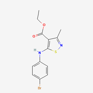 molecular formula C13H13BrN2O2S B4268008 ETHYL 5-(4-BROMOANILINO)-3-METHYL-4-ISOTHIAZOLECARBOXYLATE 