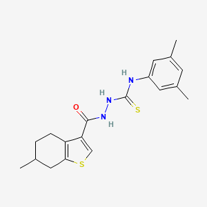 molecular formula C19H23N3OS2 B4268023 N-(3,5-dimethylphenyl)-2-[(6-methyl-4,5,6,7-tetrahydro-1-benzothiophen-3-yl)carbonyl]hydrazinecarbothioamide 