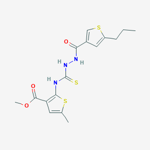 molecular formula C16H19N3O3S3 B4268037 METHYL 5-METHYL-2-[({2-[(5-PROPYL-3-THIENYL)CARBONYL]HYDRAZINO}CARBOTHIOYL)AMINO]-3-THIOPHENECARBOXYLATE 