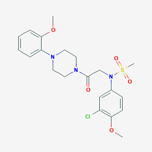 molecular formula C21H26ClN3O5S B426807 N-(3-chloro-4-methoxyphenyl)-N-[2-[4-(2-methoxyphenyl)piperazin-1-yl]-2-oxoethyl]methanesulfonamide 
