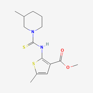 molecular formula C14H20N2O2S2 B4268130 Methyl 5-methyl-2-{[(3-methylpiperidin-1-yl)carbonothioyl]amino}thiophene-3-carboxylate 