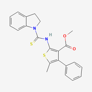 molecular formula C22H20N2O2S2 B4268241 methyl 2-(2,3-dihydroindole-1-carbothioylamino)-5-methyl-4-phenylthiophene-3-carboxylate 