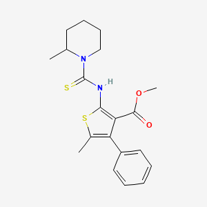 molecular formula C20H24N2O2S2 B4268252 Methyl 5-methyl-2-{[(2-methylpiperidin-1-yl)carbonothioyl]amino}-4-phenylthiophene-3-carboxylate 