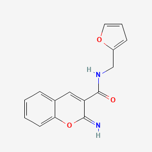 molecular formula C15H12N2O3 B4268301 N-[(FURAN-2-YL)METHYL]-2-IMINO-2H-CHROMENE-3-CARBOXAMIDE 