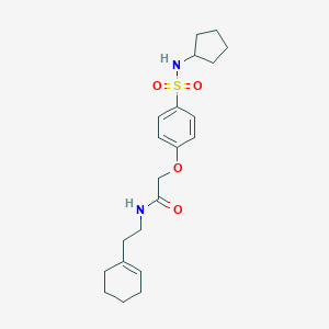 molecular formula C21H30N2O4S B426836 N-[2-(1-cyclohexen-1-yl)ethyl]-2-{4-[(cyclopentylamino)sulfonyl]phenoxy}acetamide 