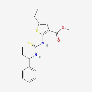 molecular formula C18H22N2O2S2 B4268364 Methyl 5-ethyl-2-{[(1-phenylpropyl)carbamothioyl]amino}thiophene-3-carboxylate 