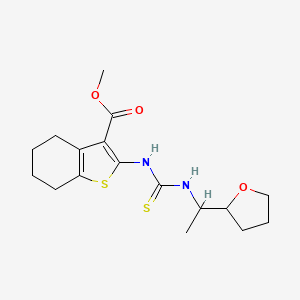 molecular formula C17H24N2O3S2 B4268488 Methyl 2-({[1-(tetrahydrofuran-2-yl)ethyl]carbamothioyl}amino)-4,5,6,7-tetrahydro-1-benzothiophene-3-carboxylate 