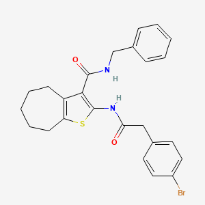 molecular formula C25H25BrN2O2S B4268511 N-BENZYL-2-[2-(4-BROMOPHENYL)ACETAMIDO]-4H,5H,6H,7H,8H-CYCLOHEPTA[B]THIOPHENE-3-CARBOXAMIDE 