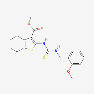 molecular formula C19H22N2O3S2 B4268516 methyl 2-({[(2-methoxybenzyl)amino]carbonothioyl}amino)-4,5,6,7-tetrahydro-1-benzothiophene-3-carboxylate 