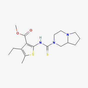 molecular formula C17H25N3O2S2 B4268889 methyl 4-ethyl-2-[(hexahydropyrrolo[1,2-a]pyrazin-2(1H)-ylcarbonothioyl)amino]-5-methylthiophene-3-carboxylate 