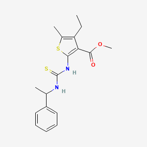 molecular formula C18H22N2O2S2 B4269068 Methyl 4-ethyl-5-methyl-2-{[(1-phenylethyl)carbamothioyl]amino}thiophene-3-carboxylate 