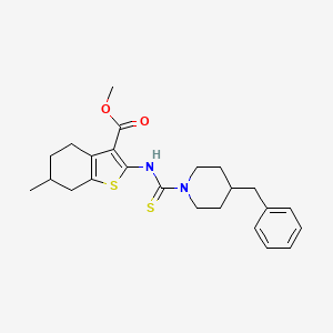 molecular formula C24H30N2O2S2 B4269444 Methyl 2-{[(4-benzylpiperidin-1-yl)carbonothioyl]amino}-6-methyl-4,5,6,7-tetrahydro-1-benzothiophene-3-carboxylate 